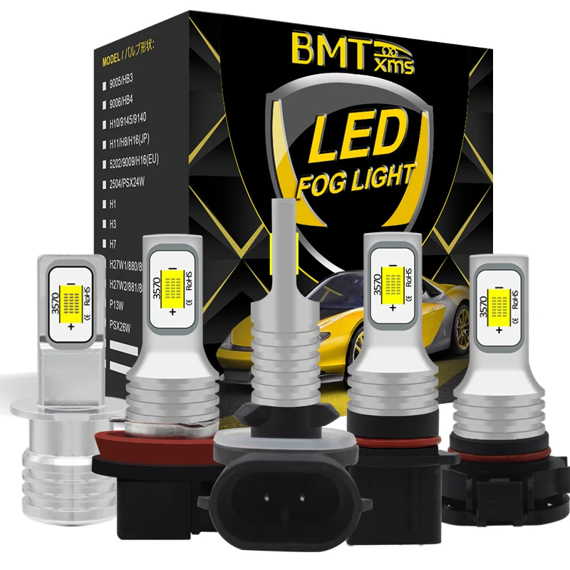 

BMTxms 2PCS Car LED Lights Canbus Error Free H1 H3 H7 H8 H11 H10 P13 880 881 9005 HB3 9006 HB4 2504 5202 PSX24 Fog Lamp For Jeep
