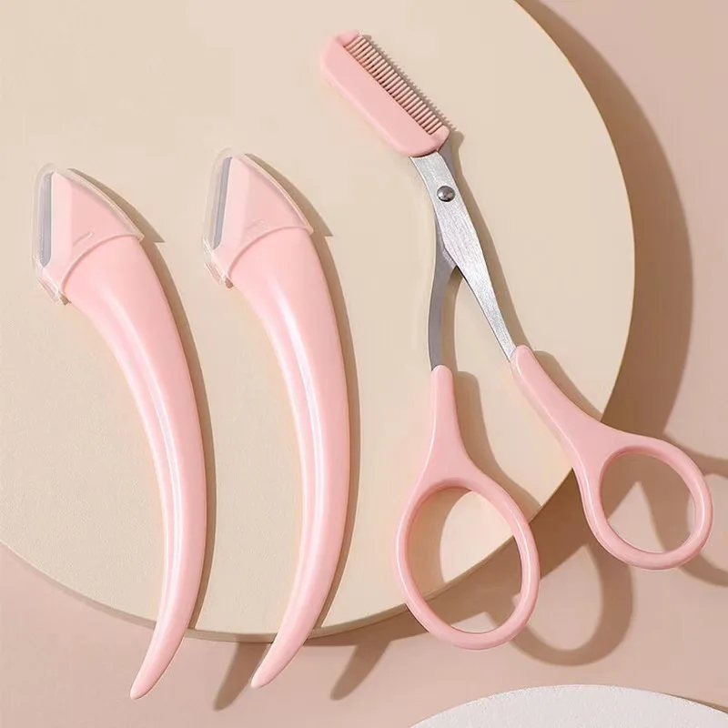 

Eyebrow Trimmer Brow Scissors Cutter Haircut for Women Trimming Knife Cutting Face Clipper Makeup Woman Blade Shaver Comb Tools
