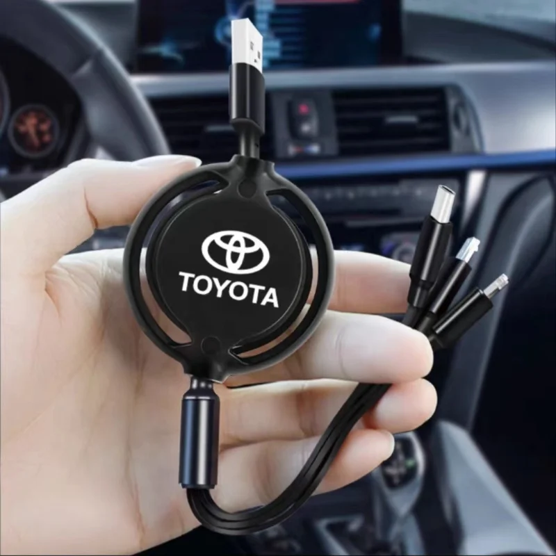 Автомобильный 3 в 1 USB-кабель Тип C Micro USB кабель для быстрой зарядки Toyota Corolla Rav4 Auris