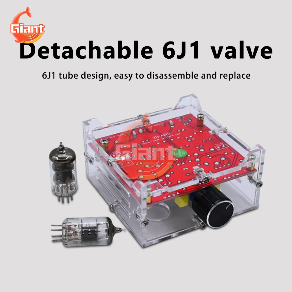 Hi-Fi 6J1 класс A усилитель мобильной трубки готовая плата с акриловой оболочкой |