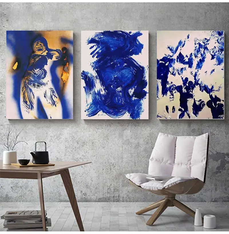 Фото Абстрактные Yves Klein Blue Soulages круг настенная живопись на холсте современный постер печать гостиная украшение дома живопись №2