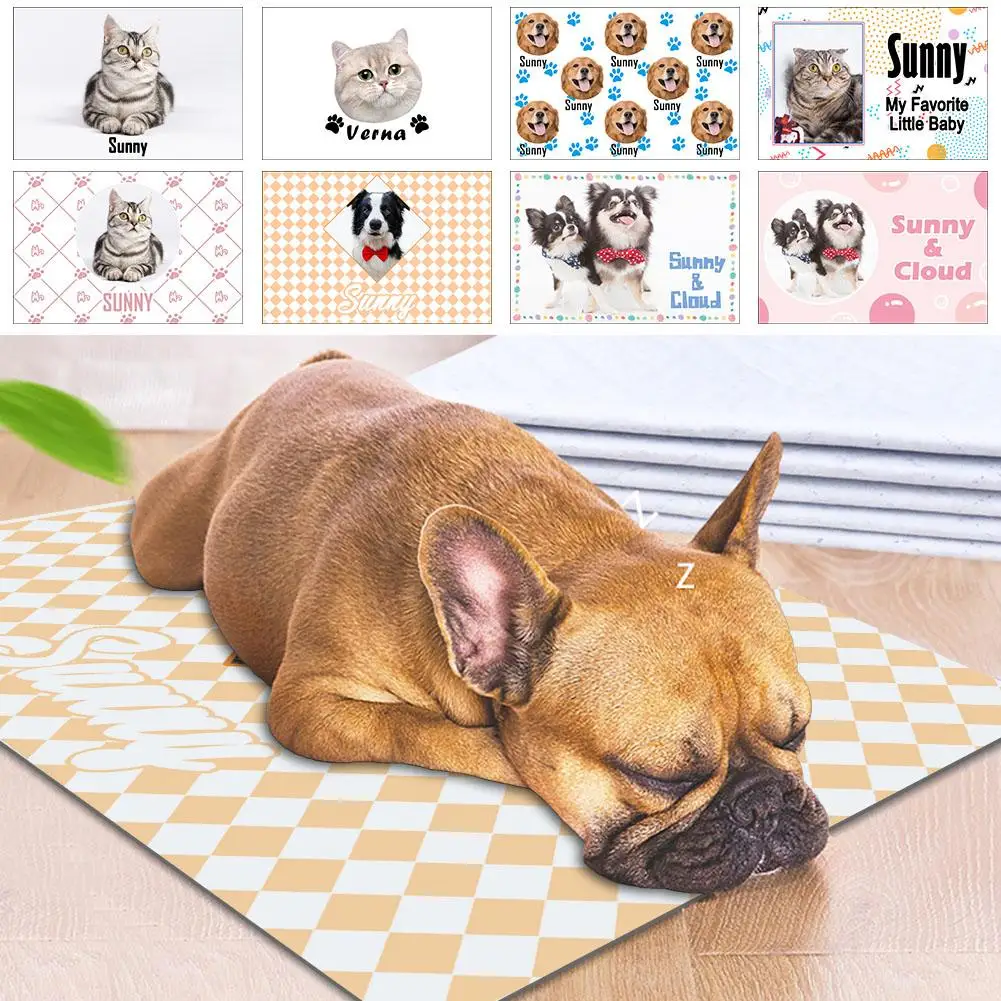 

Custom Pet Food Water Mat With Pet's Name Non-Slip Backing Personalized Dog Cat Feeding Mat Customized Placemats For Dog Ca J8D6