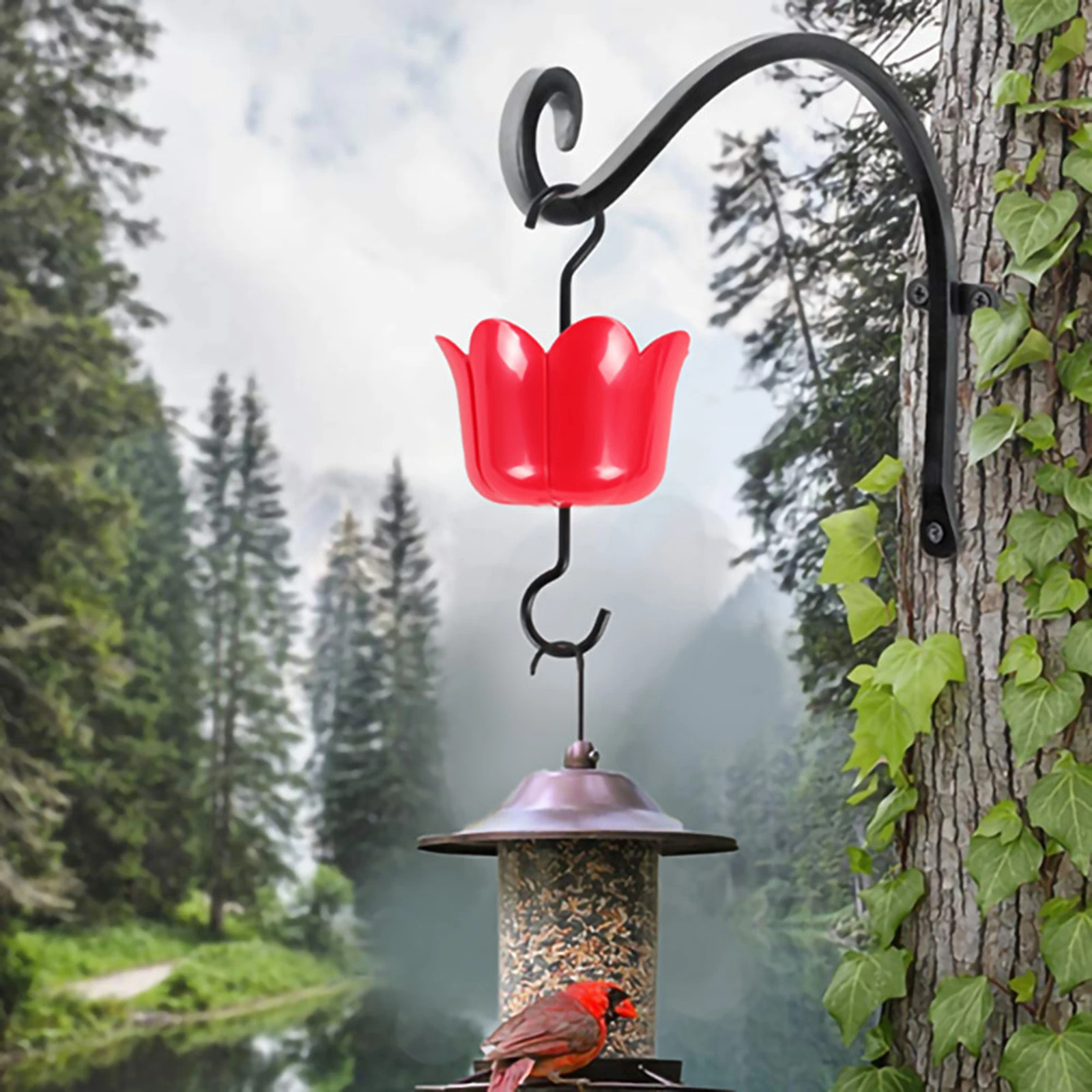 

Hummingbird Feeder Hook Ant Moat Insect Protection Trap Bird Feeder With Brush Outdoor Yard Garden Decor Bird Water Feeder