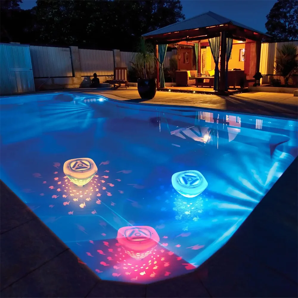 

Floating Swimming Pool Lights Battery Operated Underwater Lights with Fish Pattern Waterproof Pool Light for Pond Bathtub Decor