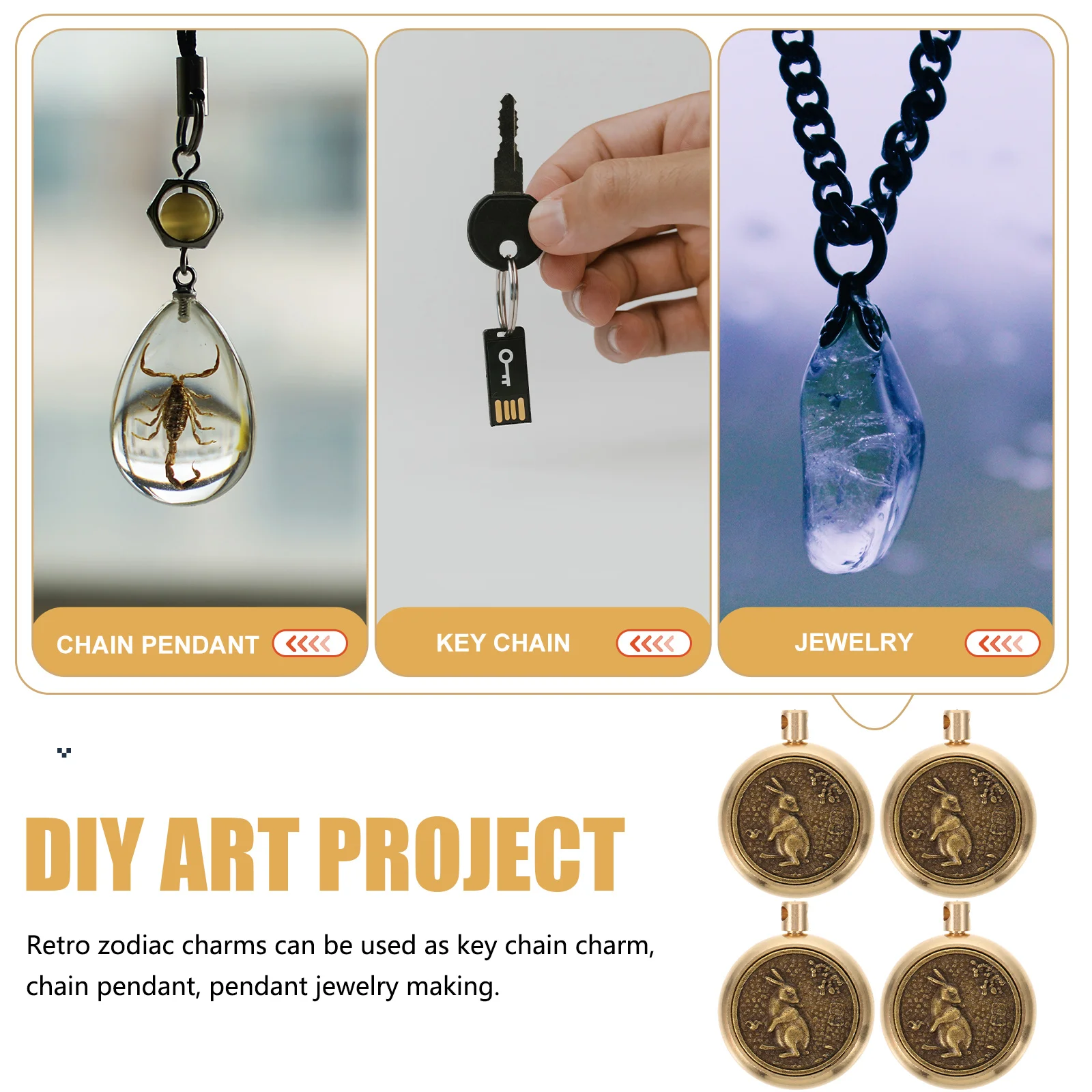 4 шт. брелок с кроликом Hulu крошечные подвески принадлежности для изготовления