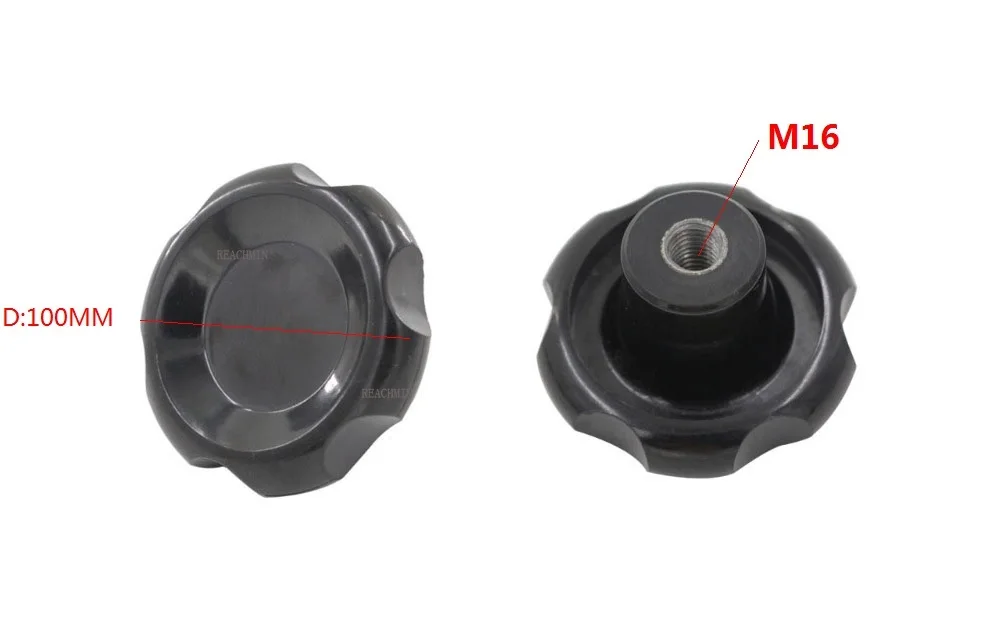 

2pcs/lot M16 x 100mm Female Thread Corrugated Knob Handles Machine Replacement 16mm Thread 100mm Head Diameter Lobe Knob