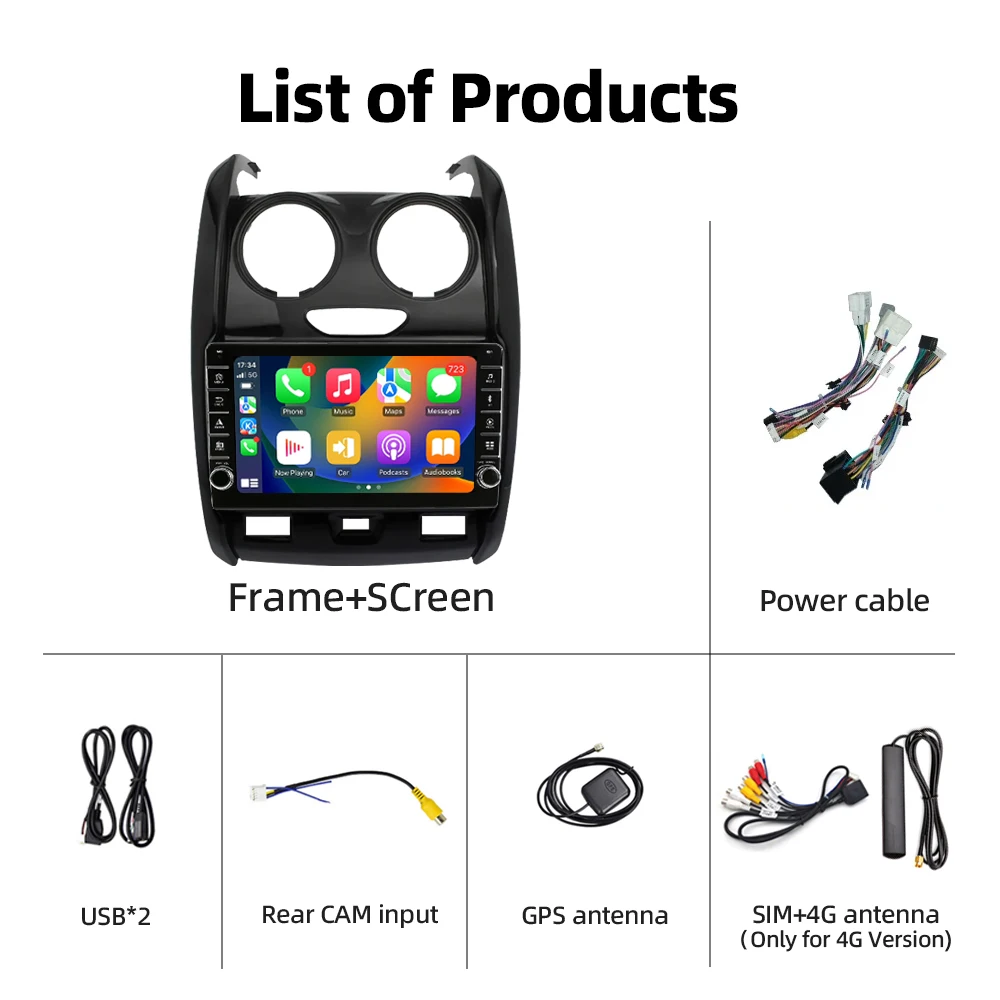 2din Android 13 Авто Радио Мультимедиа для Renault Duster 2015-2020 LADA Largus 2021 2 din Стерео Carplay 4G GPS