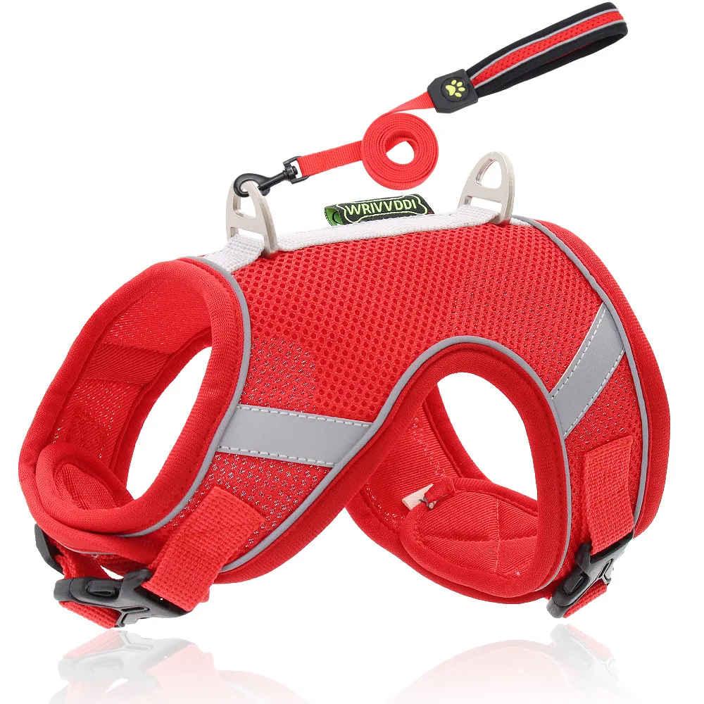 New Portable Vest-style Reflective  Breathable Pet Adjustable Harnesses Mesh Chest Dog Strap