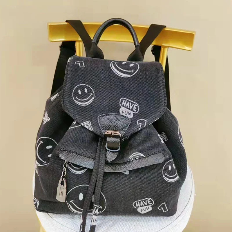 

Модный женский рюкзак, многофункциональная вместительная джинсовая сумка, школьные водонепроницаемые уличные дорожные портфели с защитой от кражи