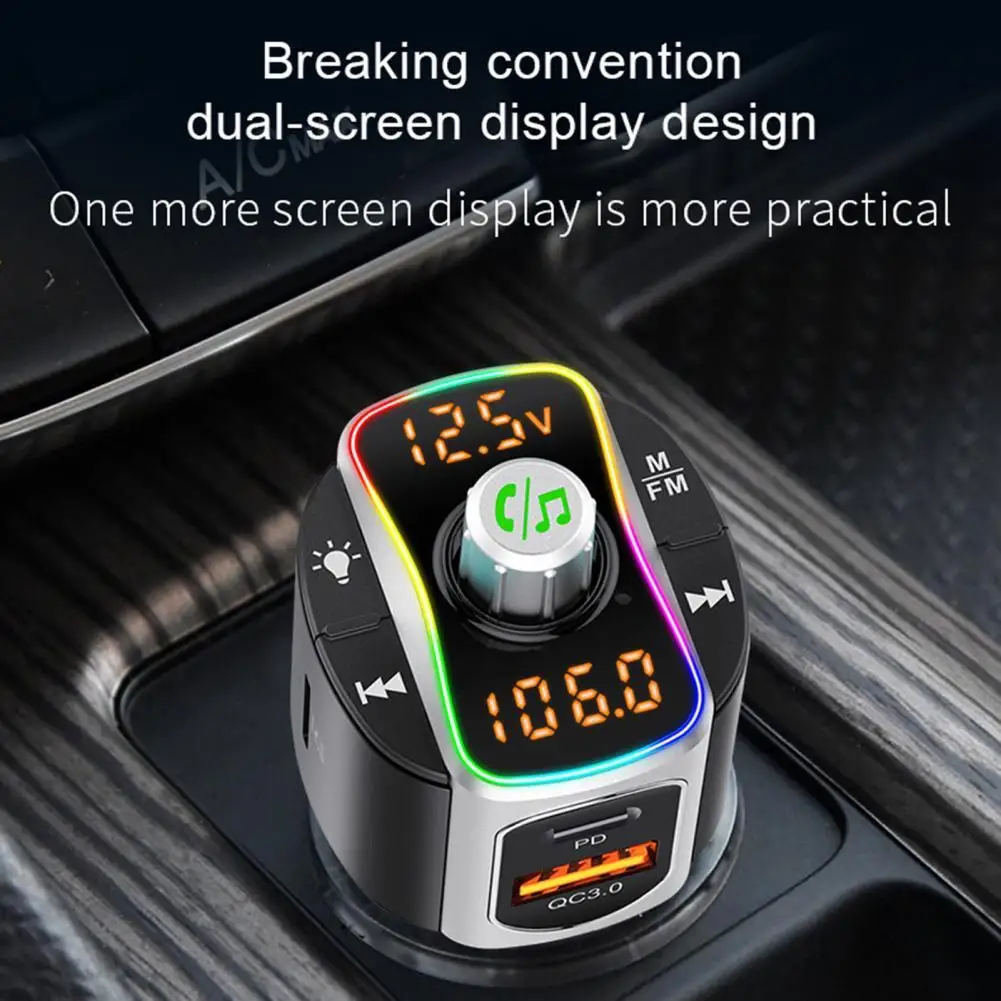 

USB Car Charger FM Transmitter Bluetooth 5.0 Coche Adapter Wireless Handsfree Audio Receiver MP3 Player Auto Accessories