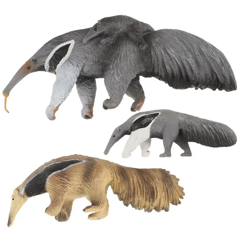 

3Pcs Wildlife Model Realistic Wild Animal Toys Anteater Toy Figurine for Kids Ages 3 and Above