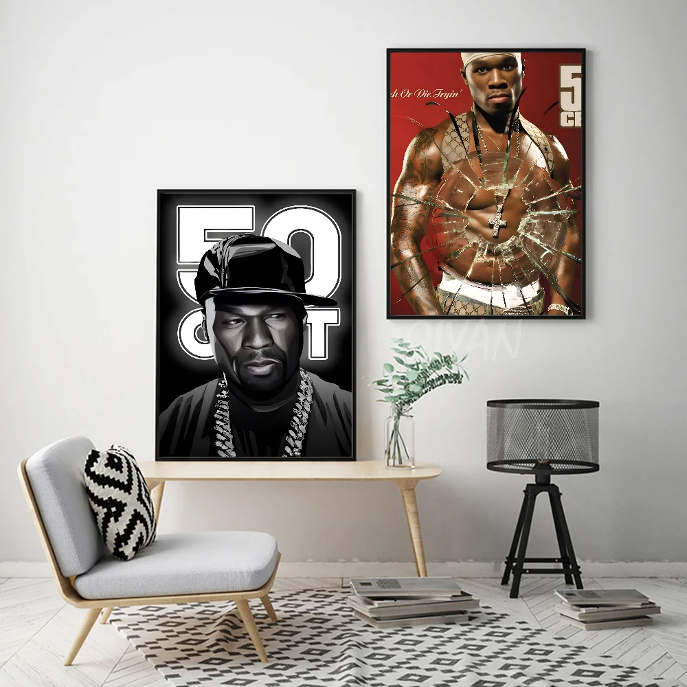 50 Cent American Hit Pop Hip Hop Rapper Music Poster Paper Print Home Living Room Bedroom Entrance Bar Cafe Art Painting Decorat