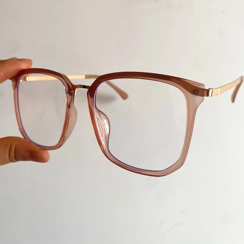 Модные очки с защитой от синего света женские оптические цвета шампанского