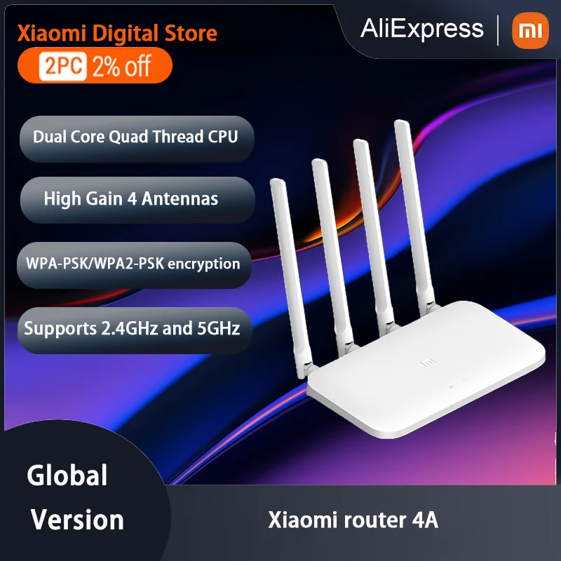 Xiaomi Mi Router 4A Wireless WiFi 2.4Ghz 5.0Ghz Dual Band 1167Mbps WiFi Repeater 4 Antennas Through-wall 64Mb Network Extender