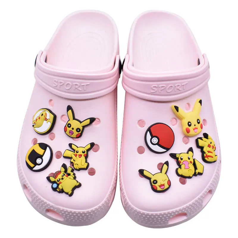 

Pokemon Shoe Charm Accessories Pikachu Anime Character Shoe Flower DIY Decoration Buckle Kids Holiday Party Gift