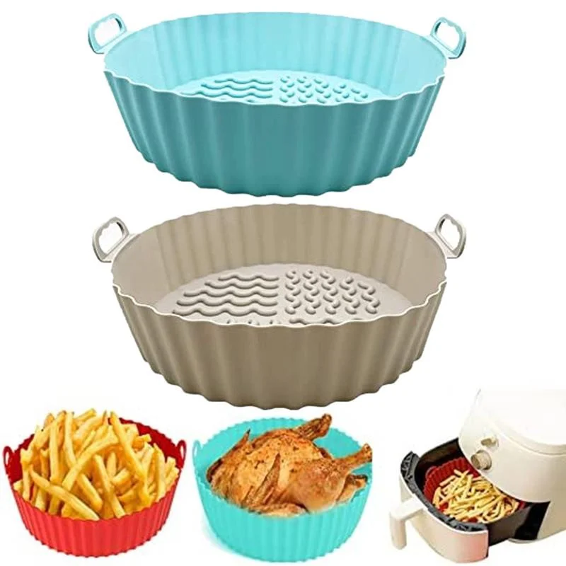 

Air Fryer Silicone Liners Non-Stick Air Fryer Liners Reusable Heat Resistant Easy Cleaning Air Fryer Silicone Pot Replacement