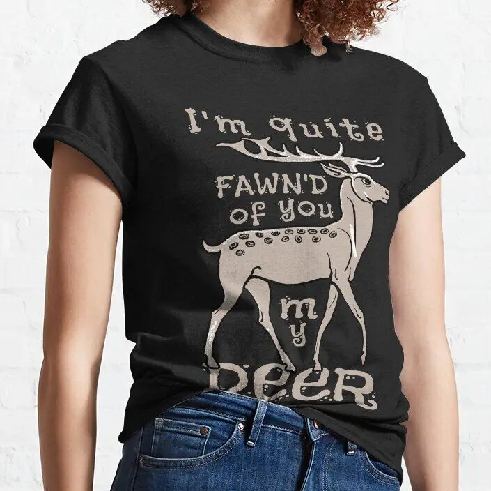 Я очень фанат вас мой олень Классическая Летняя футболка унисекс из хлопка