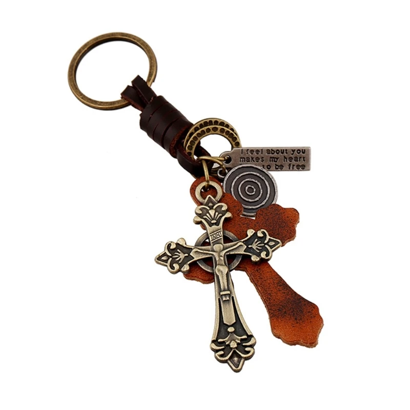 

Cowhide Keychain Religious Keyring Car Holders for Prayer Accessory