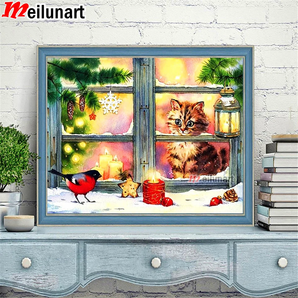 

Алмазная 5d картина в виде кошки, полный набор для вышивки стразы, украшение для дома AS2665