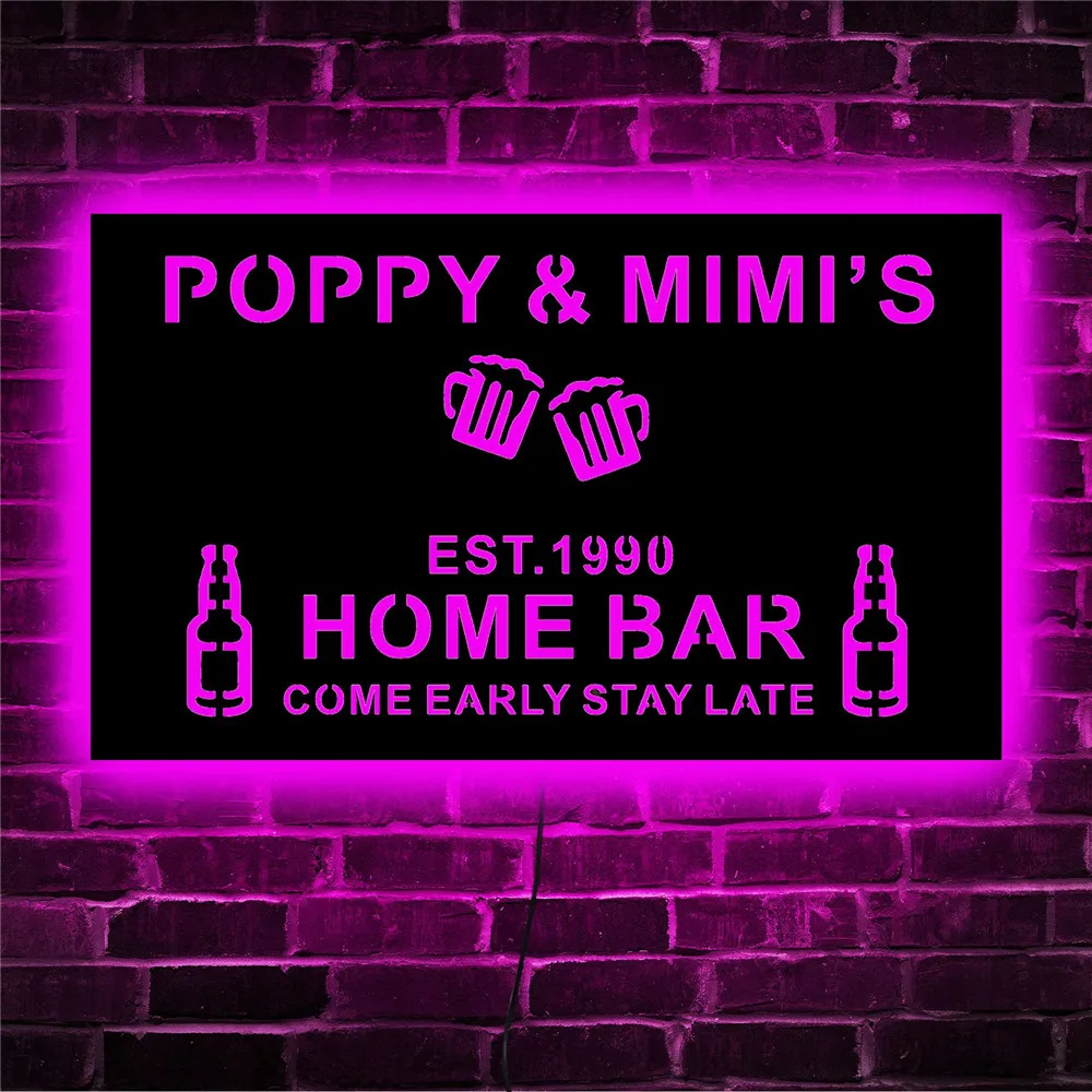 Индивидуальная домашняя разноцветная неоновая вывеска для бара настенная лампа