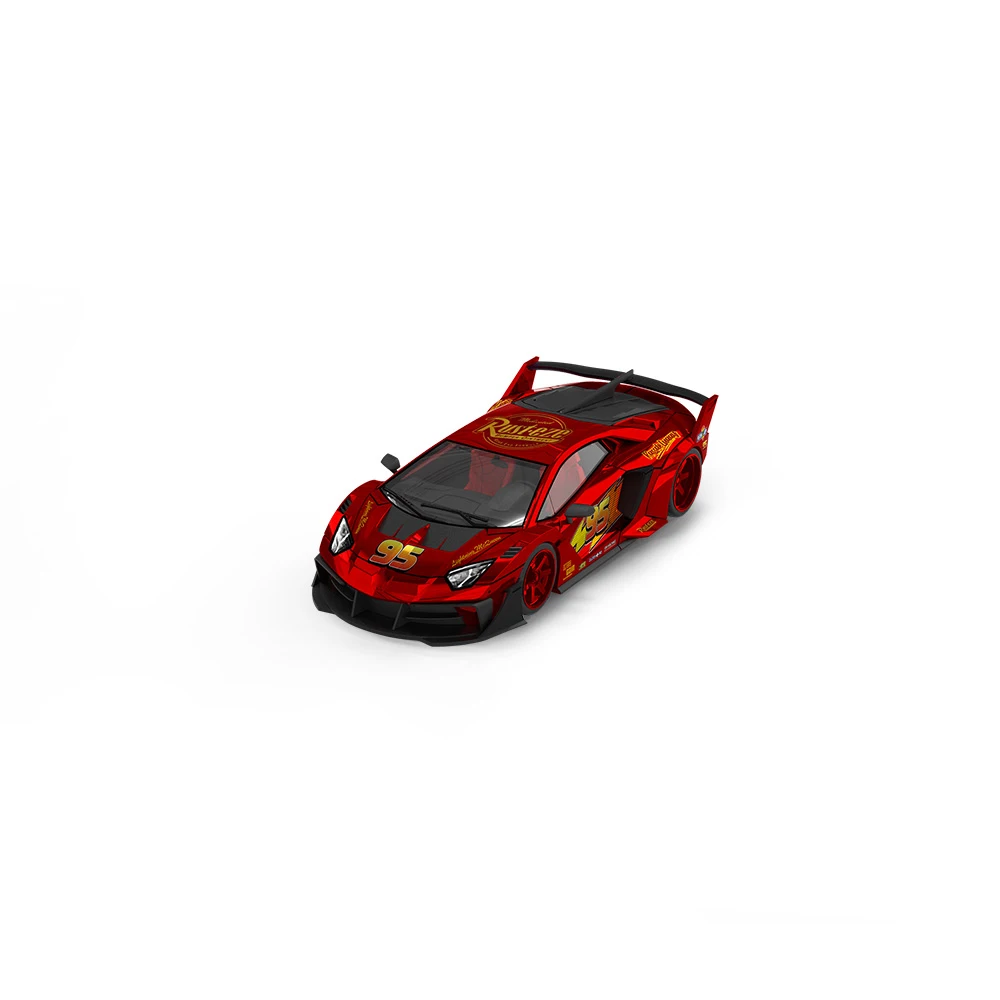 Фото Коллекционная модель автомобиля Cool Car 1:64 GT EVO Lightning, красная металлическая окраска, имитация, литая под давлением, из сплава, подарок №2