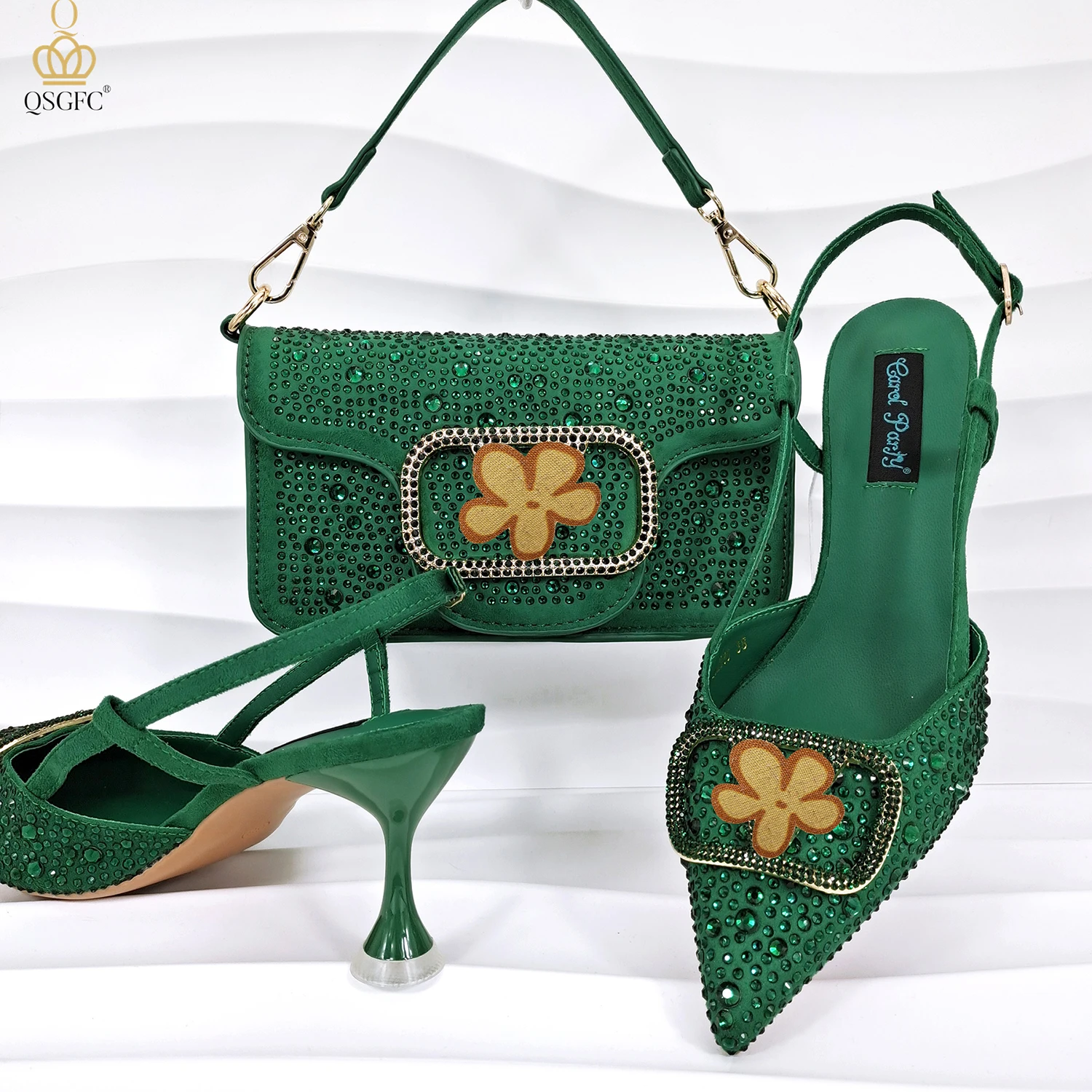 Африканские туфли и сумочки для банкетов женские на высоком каблуке с двойной