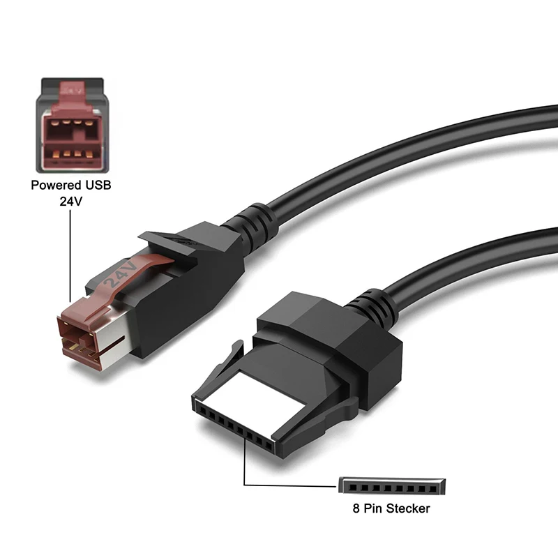 Мощность 24 В USB к адаптеру принтера Din3p Розничный кабель для систем IBM POS Кабель EDG