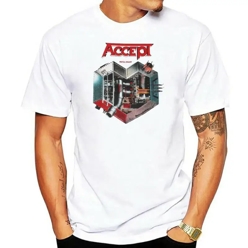 

ACCEPT METAL HEART UDO HEAVY METAL BAND RUNNING WILD RAGE NEW WHITE T-SHIRT