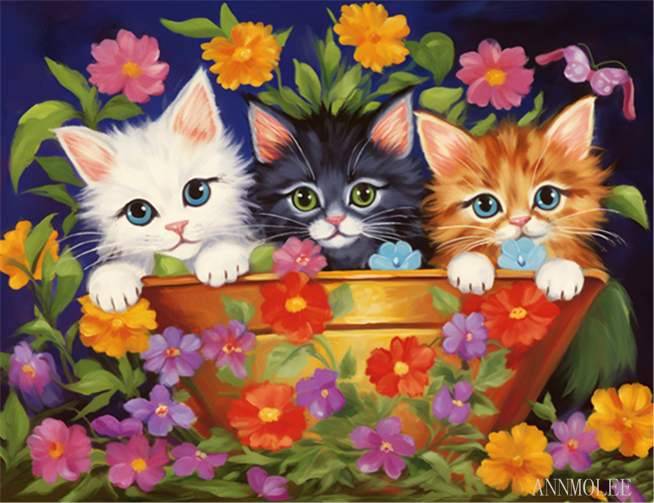 

Puzzles for adults jigsaw puzzles Cats in Flower Pots Formation wooden DIY Families Toys Gift for Home