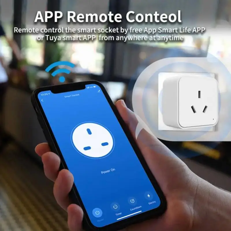 Умная розетка Tuya WiFi/Zigbee 16A AU с розеткой для мониторинга мощности синхронизация