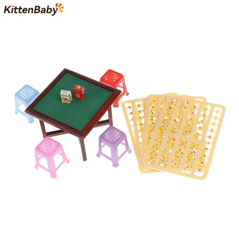 

Аксессуары для кукольного домика в разных стилях, масштаб 1/12, мини-маджонг, настольные сигареты, украшения, игрушки «сделай сам»