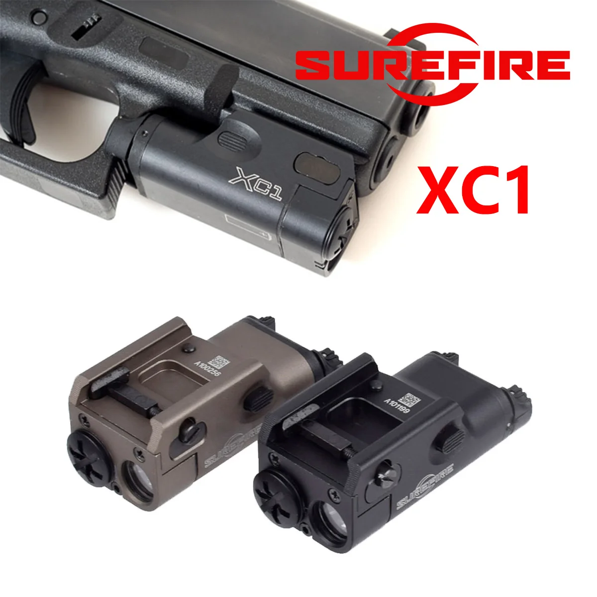 Фото Тактический металлический фонарь Surefire XC1 для пистолетов Glock 17, 19, P320, для страйкбольных пистолетов, подвесной тактический фонарь, совместимый с 20-мм планкой Picatinny №1