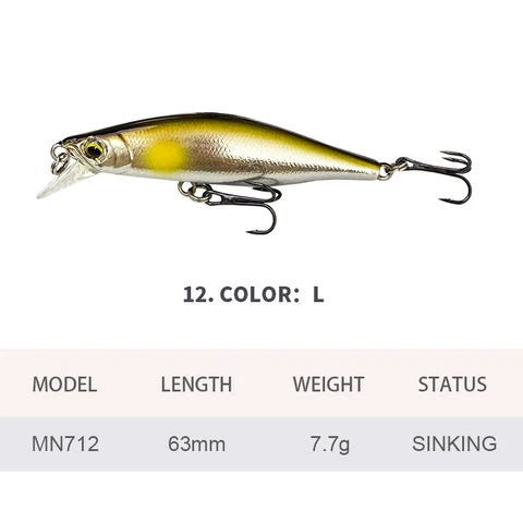 Тонущий воблер MN712 6,3 см 7,7 г