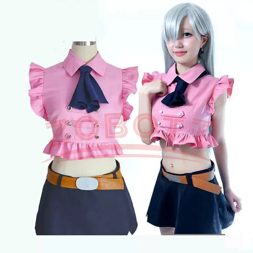Фото Anime The Seven Deadly Sins Elizabeth Liones Cosplay Summer Dress Girls Pink Dress Uniforms Dress Halloween Party Dress Women №1
