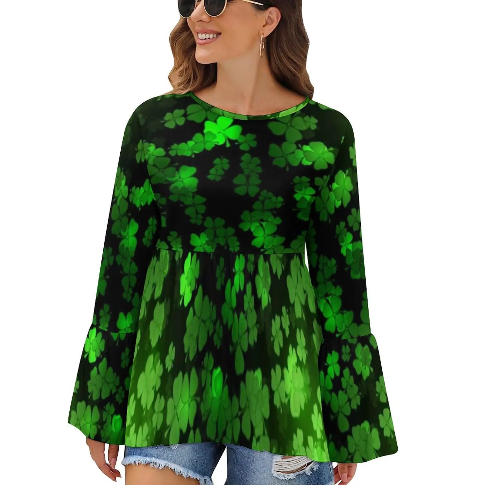 

Женская футболка с длинным рукавом, с принтом