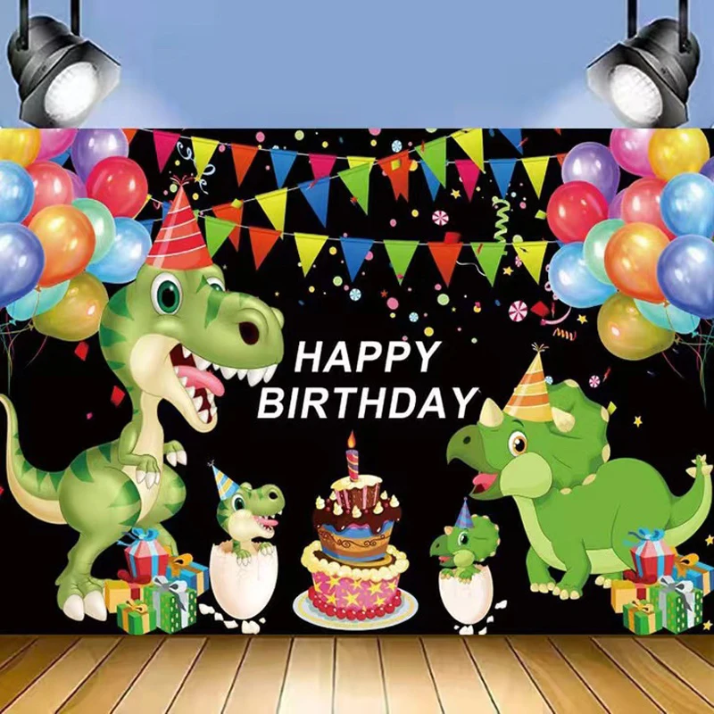 

Dinosaur Theme Baby Birthday Photography Backdrops Jungle Tropical Safari Wild Kid Photographic Background Photo Studio Props