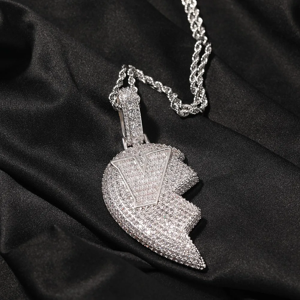 Дюжина уникальный стиль Iced Out Bling кулон ожерелье Mirco Pave Зубец установка Мужчины Женщины Мода Хип-Хоп Ювелирные Изделия BP075 (art.: 3920ca770f8b2) - 3920ca770f8b2
