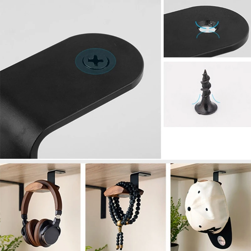 

Universal Headphone Stand Holder Z-shape Wall-mounted Headset Hanger Hook Wood Bracket Display Rack 67JD