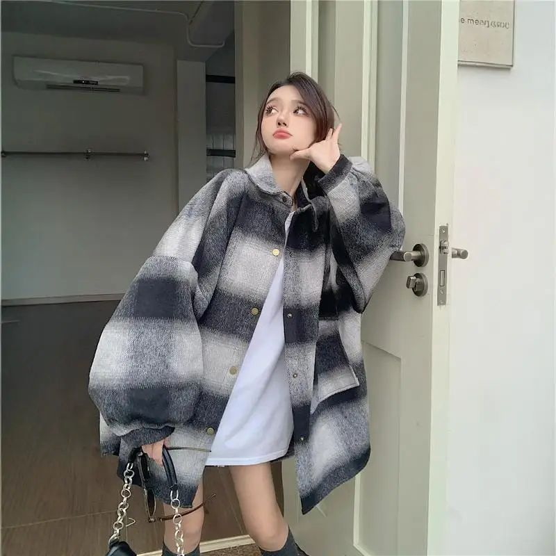 Extra Large 50.00kg Mid-Length Polo Collar Woolen Jacket Men's and Women's Clothing Autumn Winter Thickened Warm Overfit...