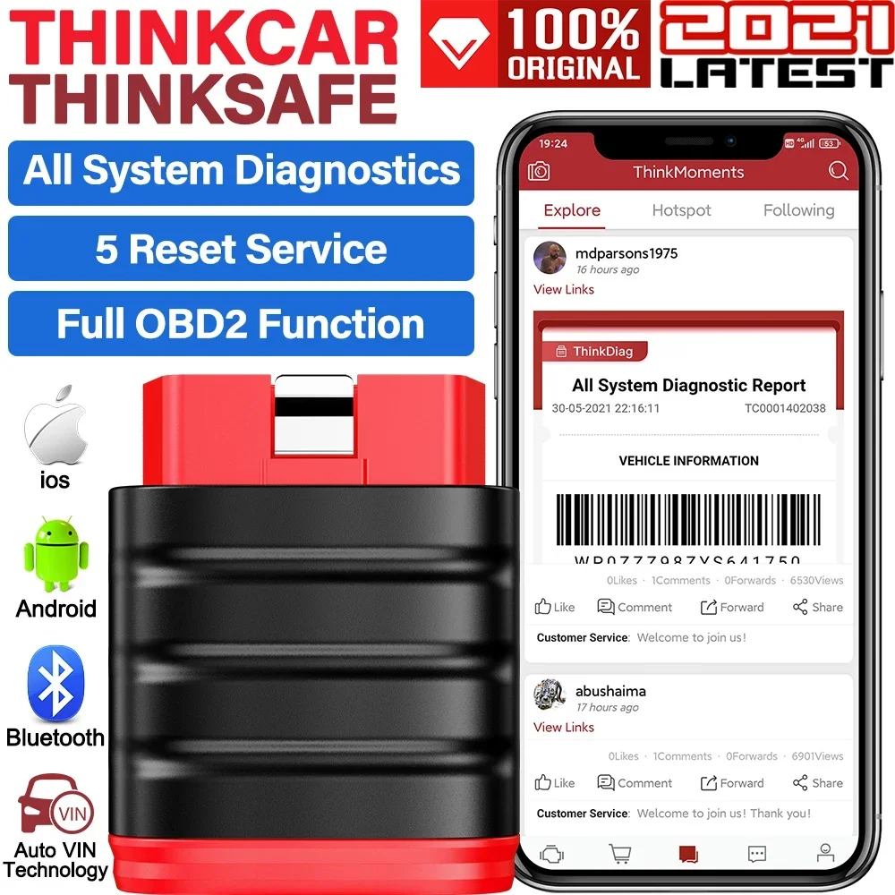 Автосканер THINKCAR THINKSAFE OBD2 диагностический инструмент для диагностики автомобиля