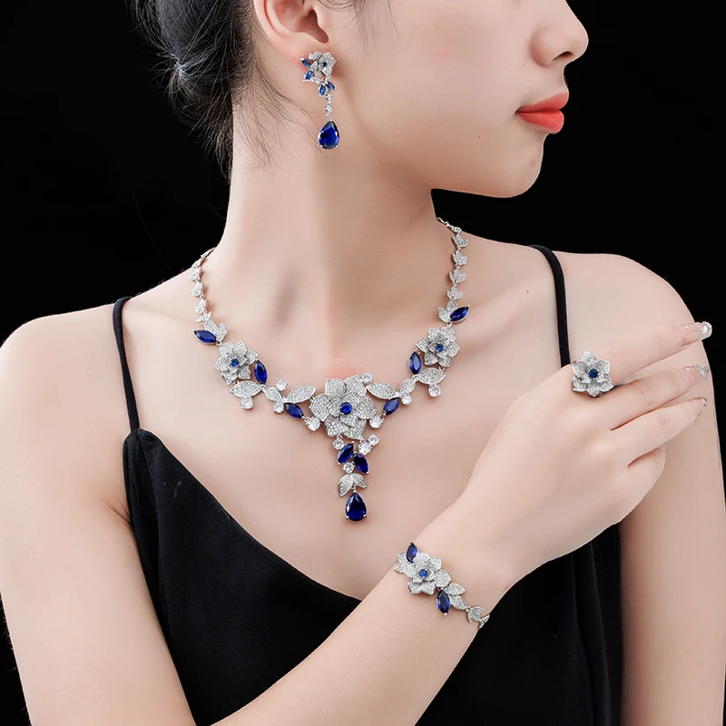 5 шт./набор набор ювелирных украшений с цветными цветами