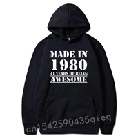 funny made in 1980 41 years of being awesome birthday print hoodies hoodies men slim fit fashionable tops sweatshirts