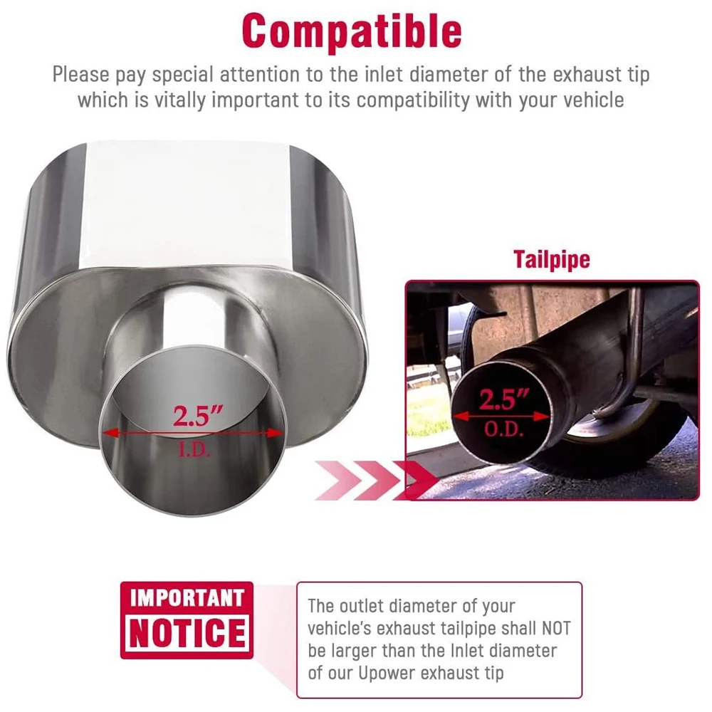 Квадратный наконечник для выхлопной трубы 2 5 дюйма на входе 3 x выходе 9 дюймов