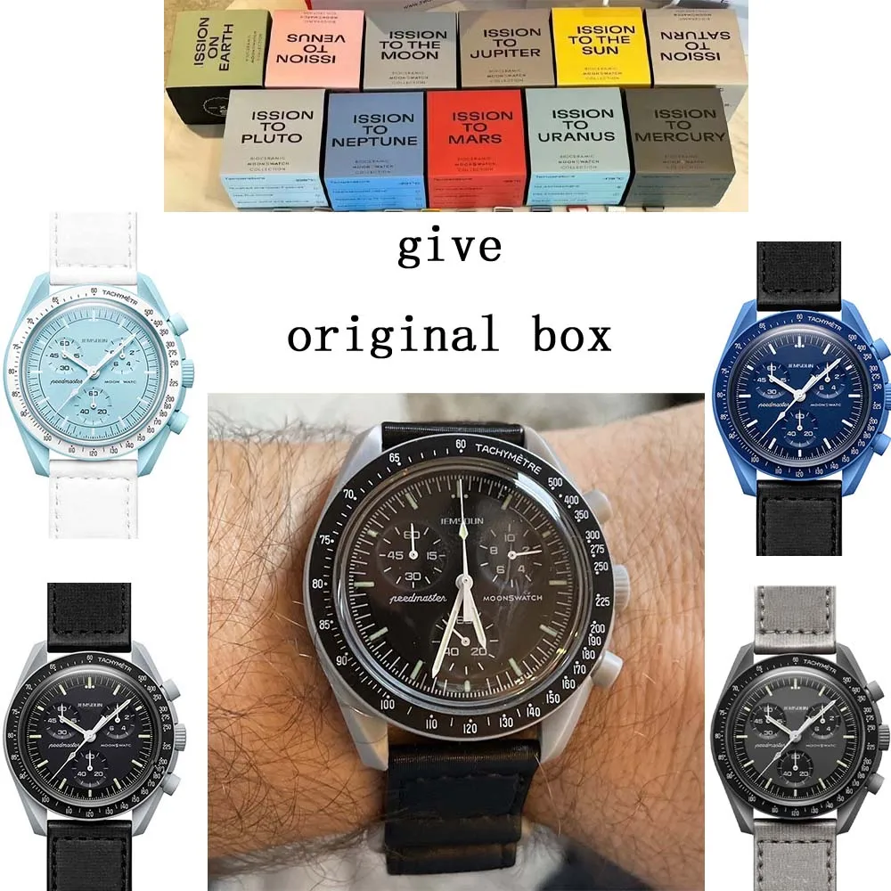 

Oniy Quality Original Brand With Original Box Moon Watches For Mens New Plastic Case Watch Chronograph Explore Planet AAA Clocks
