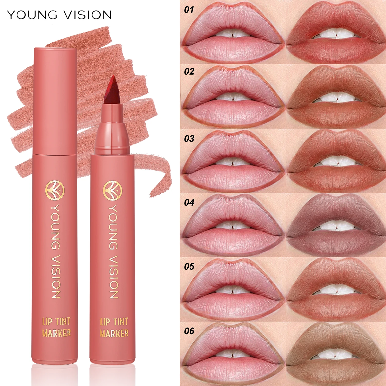 Водостойкий карандаш для губ 6 цветов