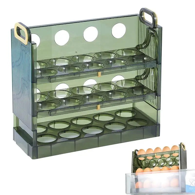 

Egg Storage Box Durable And Convenient Flip Egg Storage Box Easy To Use Large Capacity 3 Layers Egg Holder For Refrigerator