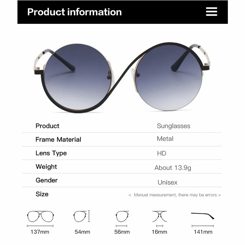 2025 металлические солнцезащитные очки в полуоправе женские классические