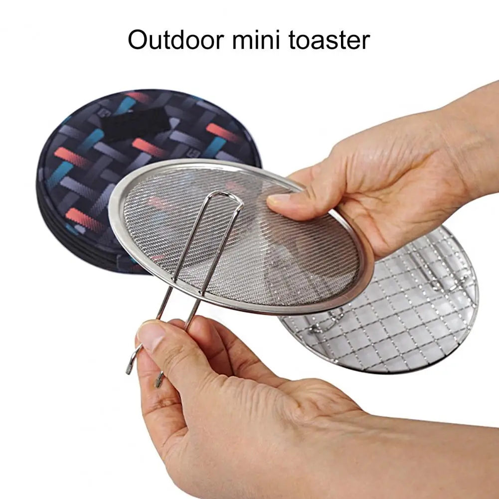 

1 Set Mini Roaster Universal with Storage Bag Heat Resistance for Camping BBQ Grill Rack Stove Pot Bracket