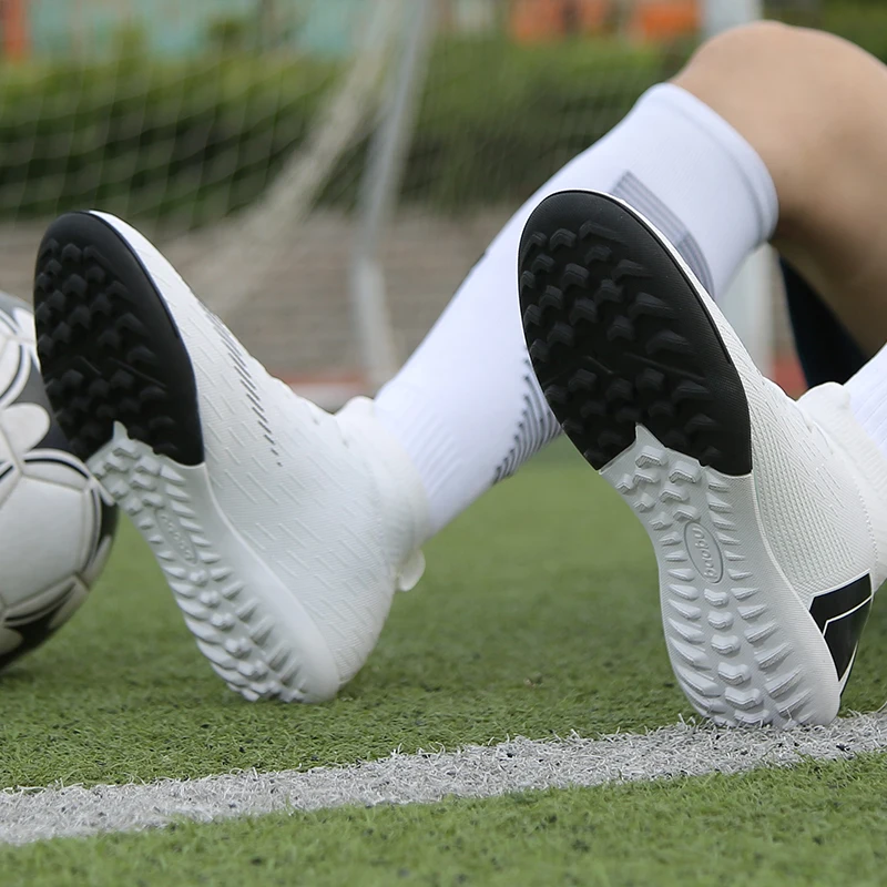 Professional FG/TF football shoes Non-slip long spike football boots high ankle spikes grass football sneakers