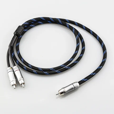 Высококачественный Hi-Fi сабвуфер Y-образный кабель RCA 1 штекер на 2 штекера аудио кабель